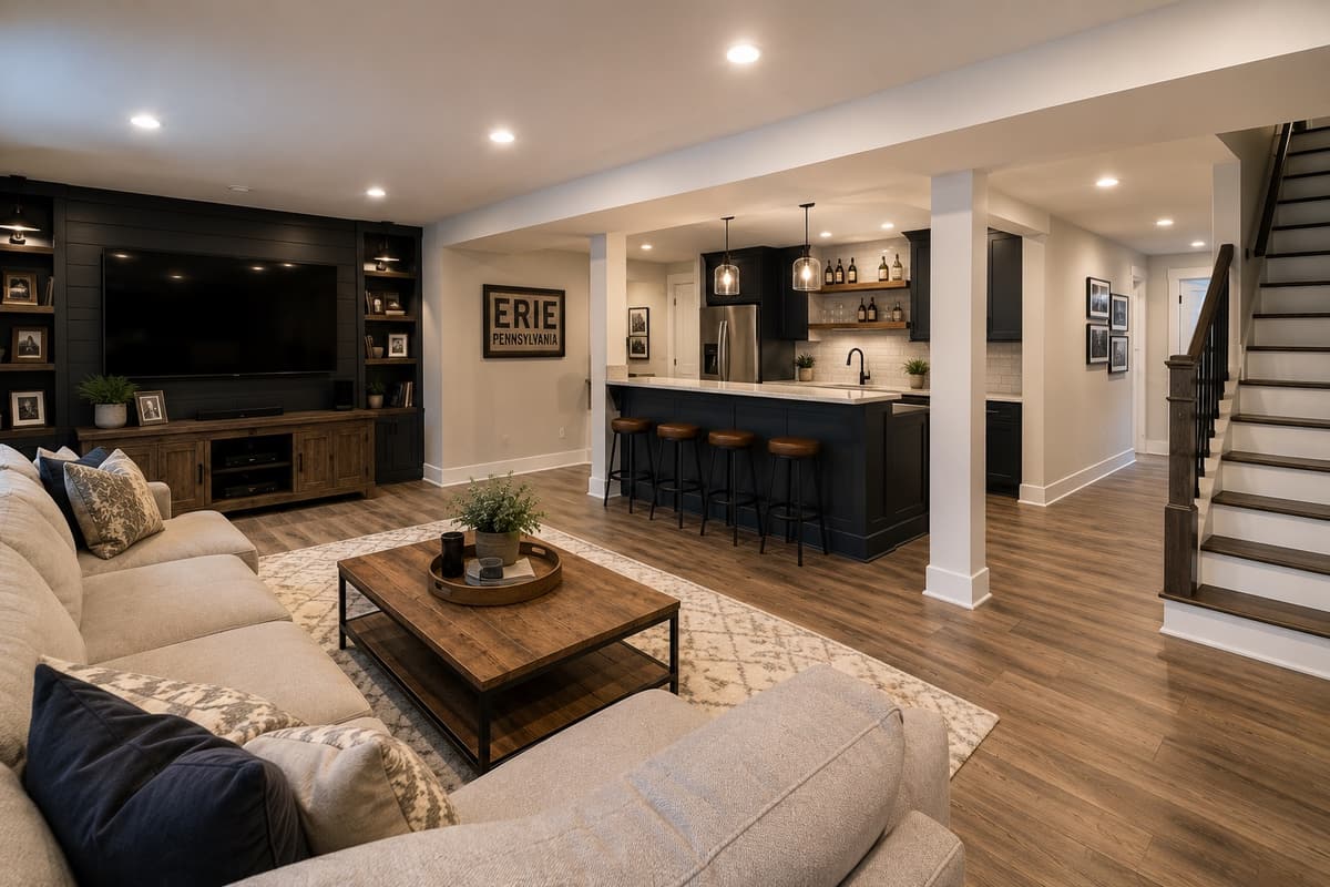 Finished Basement by Gene Laughner Construction in Erie, PA