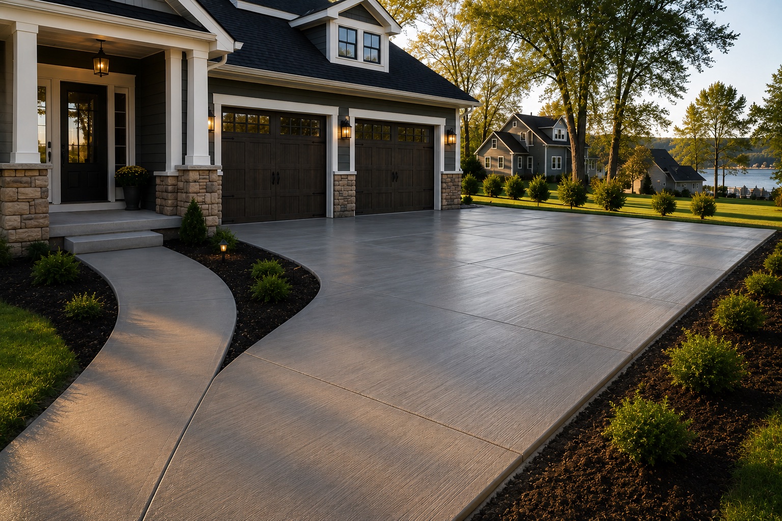 Concrete driveway by Gene Laughner Construction in Erie, PA